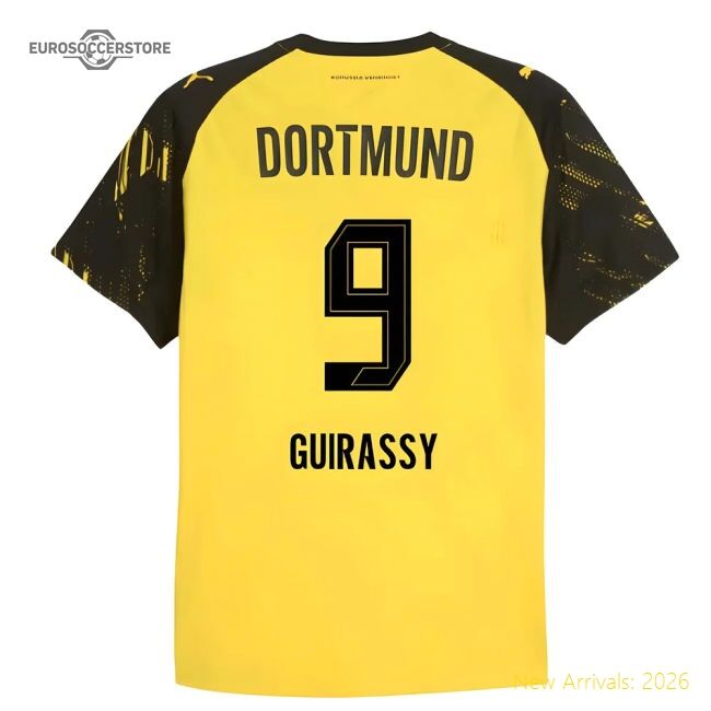 2025-2026 Borussia Dortmund Authentic Home Shirt (guirassy 9)