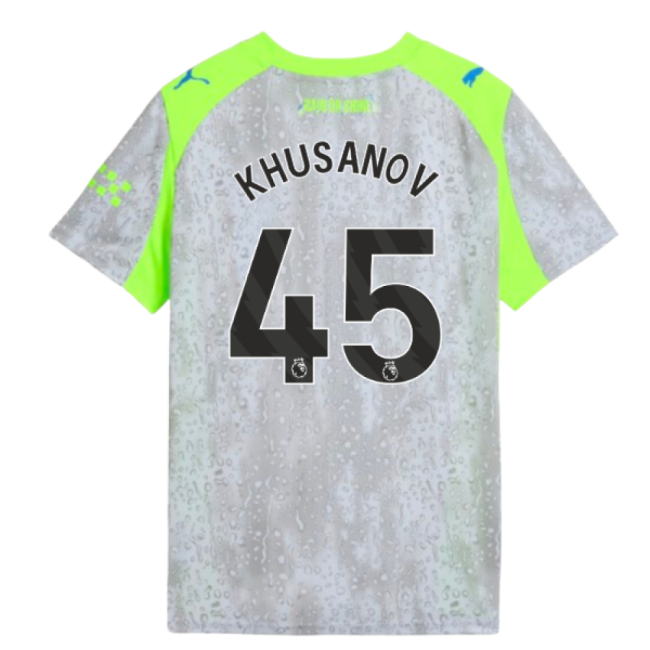 Man City 2025-20 Third Football Kit Khusanov 45 M S Kids