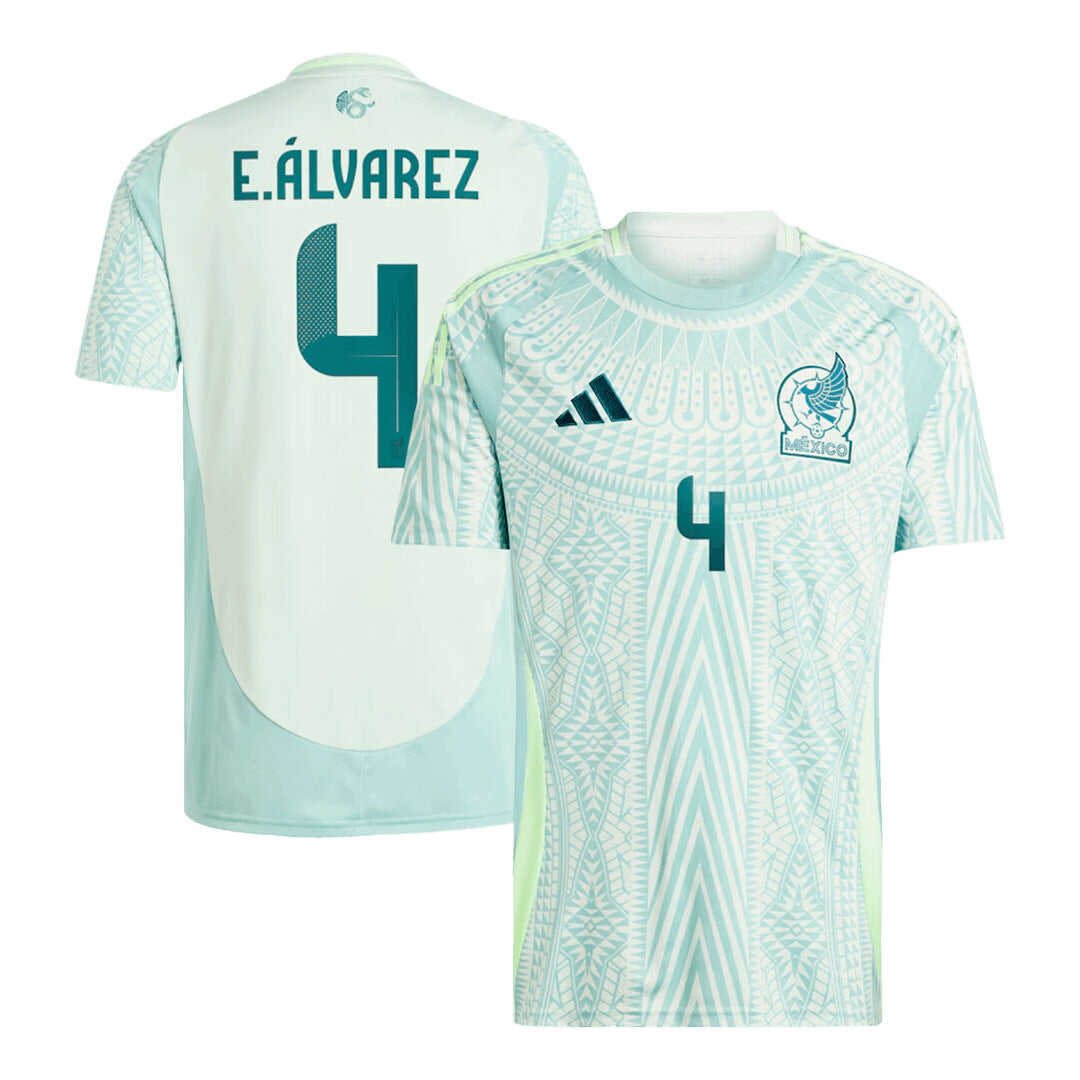 Men's Mexico E.ALVAREZ #4 Away Soccer Jersey Copa Am¨¦rica 2024Authent
