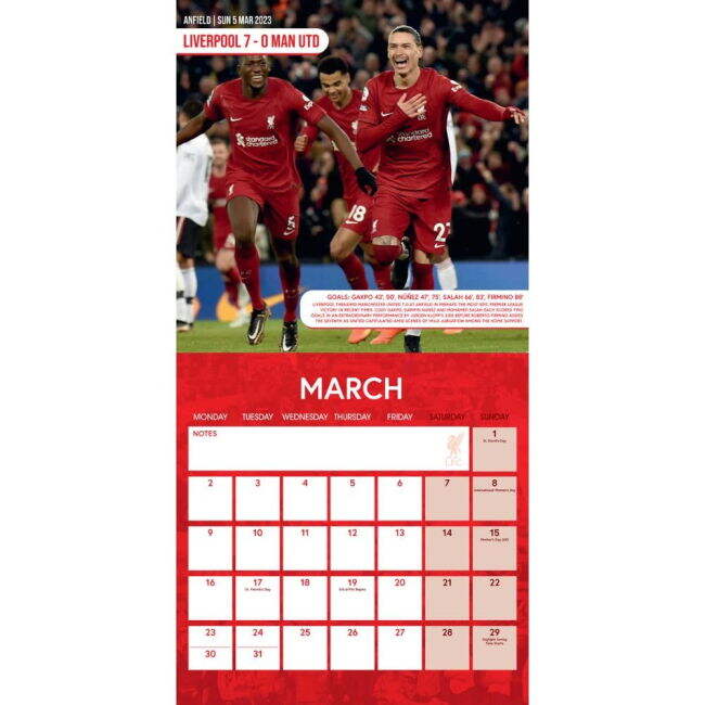Adult Liverpool FC Legends Square Calendar 2026