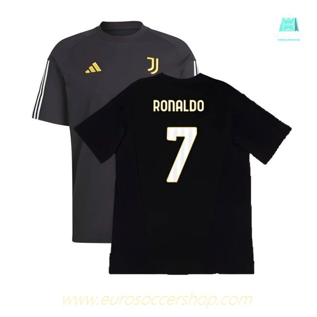 2023-2024 Juventus Cotton Tee (Black) (RONALDO 7)