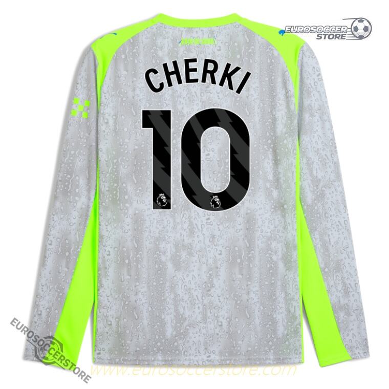 Long Sleeve Third Version Manchester City CHERKI 10 Jersey for the 25-26 Season