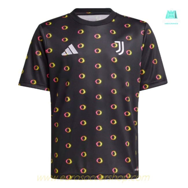 2024-2025 Juventus Pre-Match Shirt (Black) - Kids (Ronaldo 7)