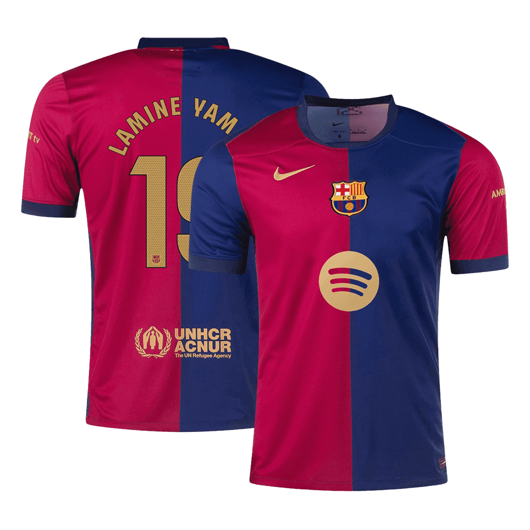 LAMINE YAMAL #19 Barcelona Home Soccer Jersey 2024/25- Spotify Logo Wi