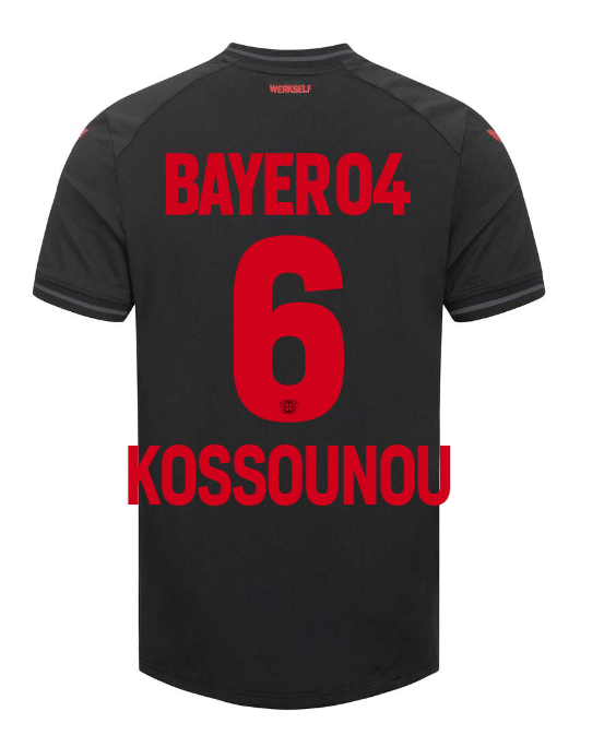 Bayer 04 Leverkusen KOSSOUNOU 6 Domestic Jersey 23-24 Season