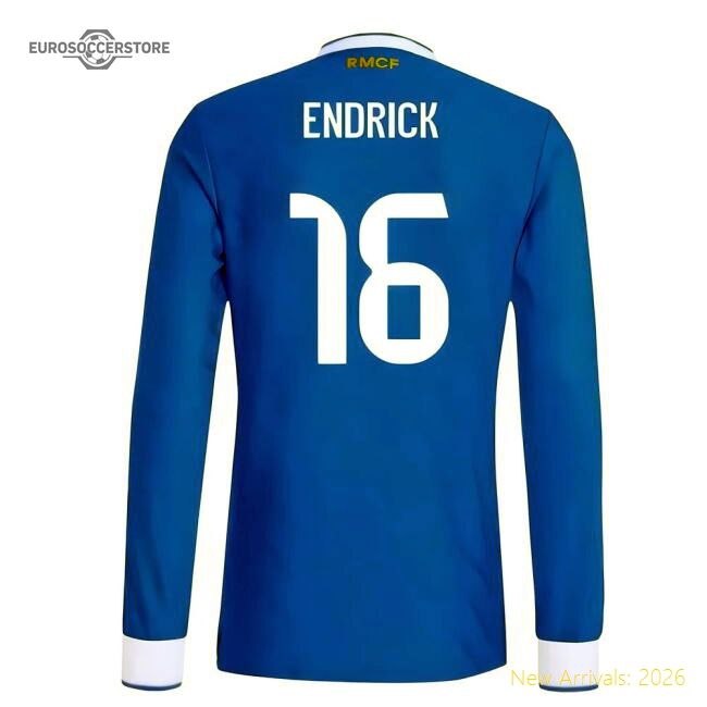 2025-2026 Real Madrid Authentic Long Sleeve Change Jersey (endrick 16)