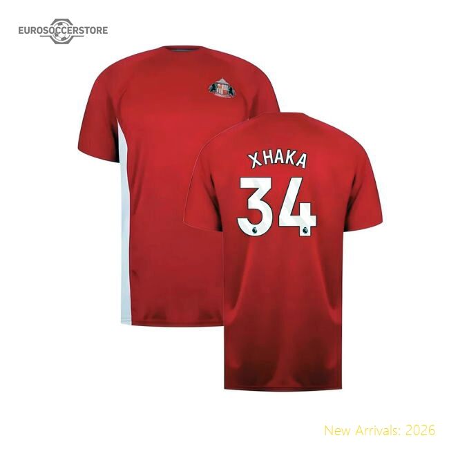 Official Sunderland Poly T-shirt (red) (xhaka 34) - Premium Quality