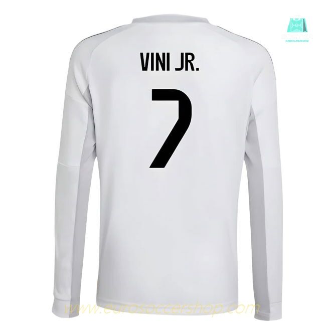 2025-2026 Real Madrid Long Sleeve Home Shirt (Kids) (Vini Jr. 7)