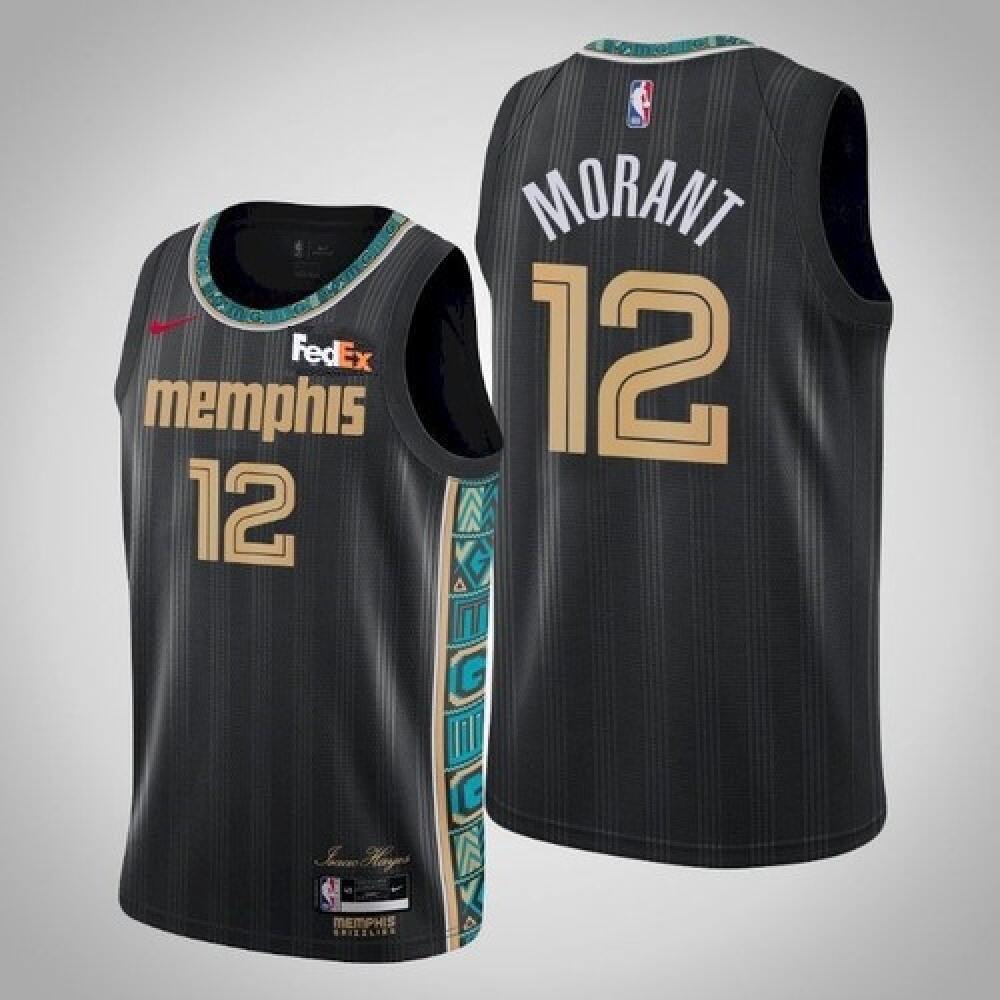 Game Day Authentic Men's MEM #12 Ja Black Basketball Jersey