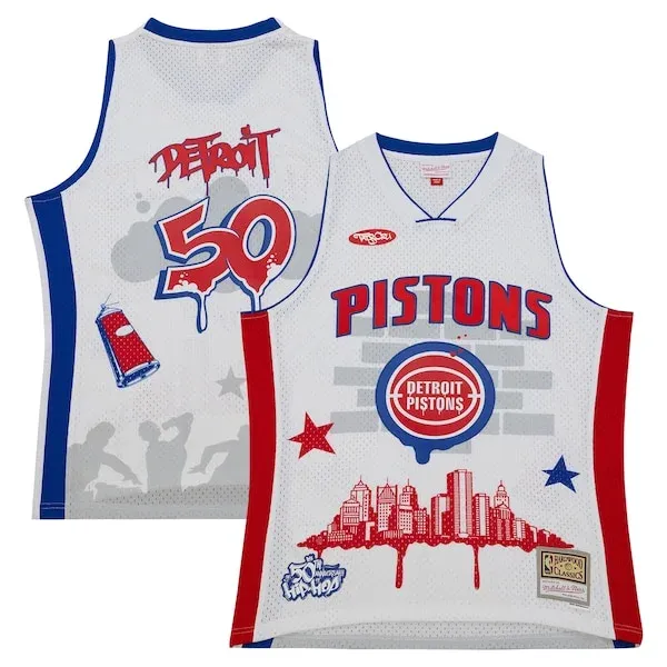 Detroit Pistons DET Jersey - high-quality NBA - White basketball
