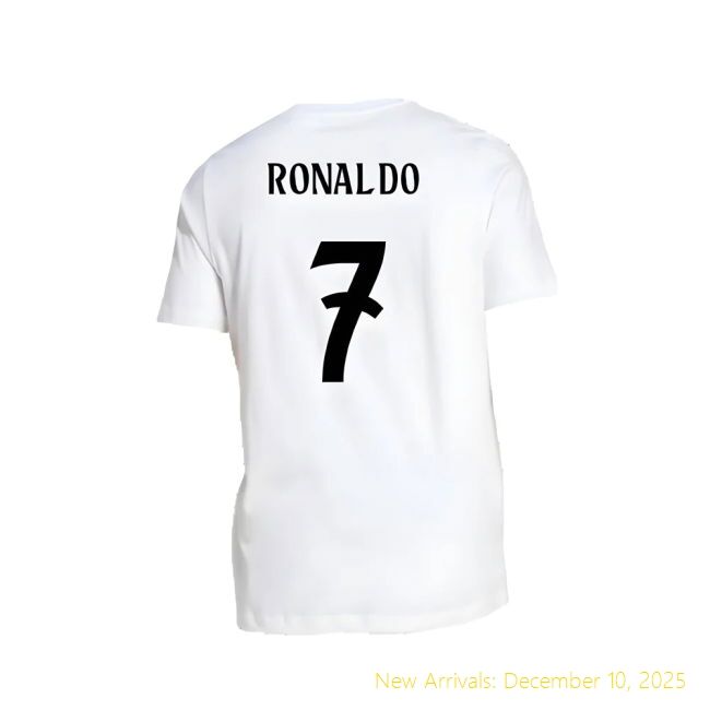 High-Quality 2024-2025 RM Real Madrid DNA Graphic Tee (White) (Ronaldo