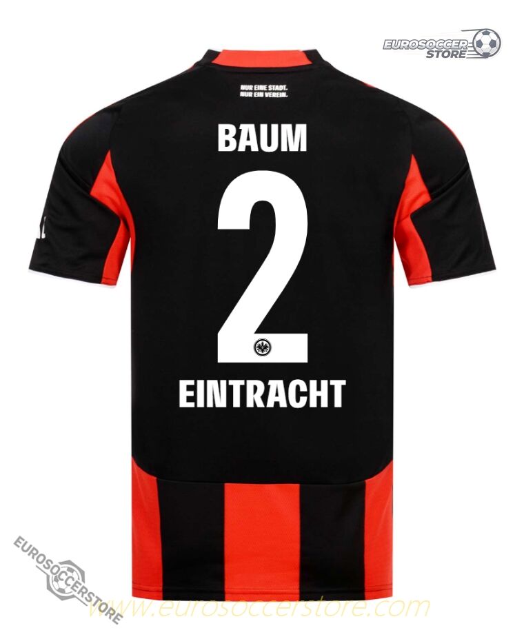 Eintracht Frankfurt's 25-26 Home Jersey featuring BAUM 2