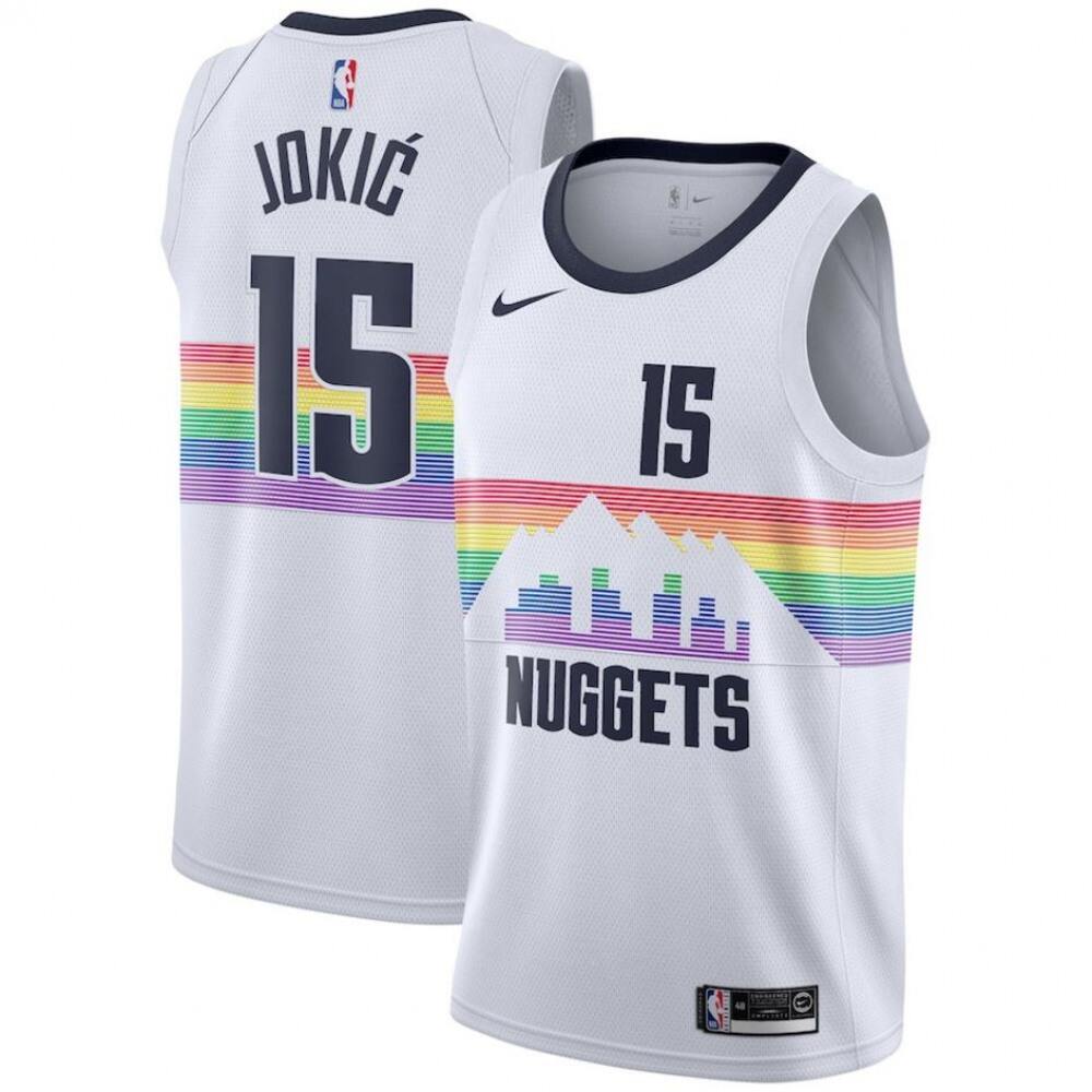 Denver Nuggets Nikola Jokic15 Jersey - White - Fan Favorite