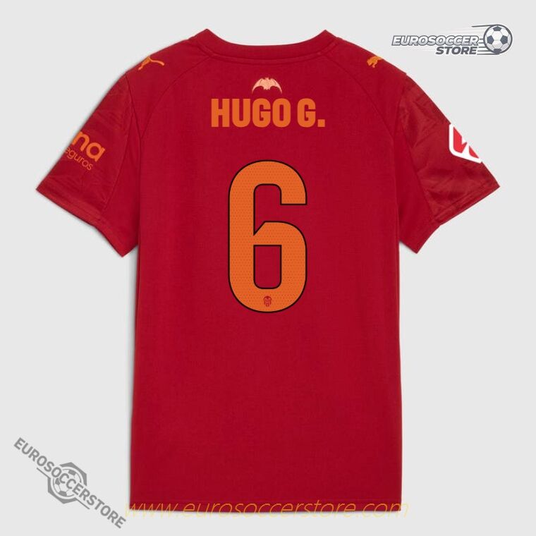 Valencia CF 25-26 Season Away HUGO G. No. 6 Football Jersey