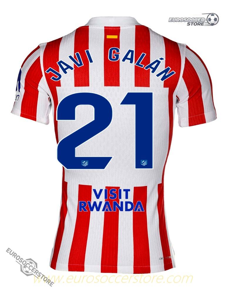 Atletico Madrid 25-26 Home Jersey for JAVI GALÁN, Player Number 21