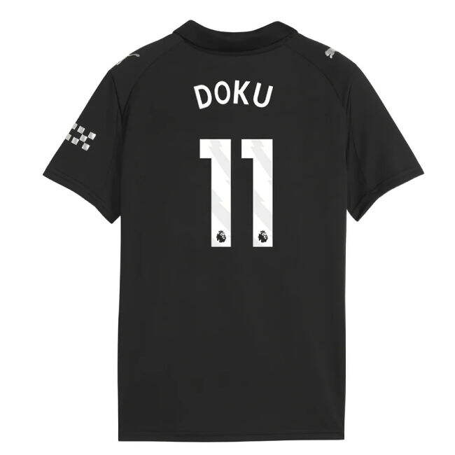 2025-20 Man City Away Soccer Jersey Doku (11) M S Kids