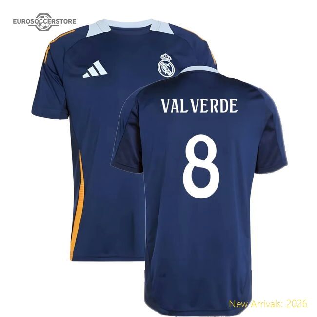 2024-2025 Real Madrid Training Jersey (navy) (valverde 8)