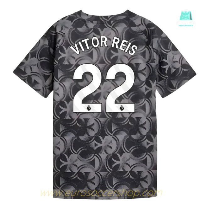 2025-2026 Man City Warm Up Jersey (Black) - Kids (Vitor Reis 22)
