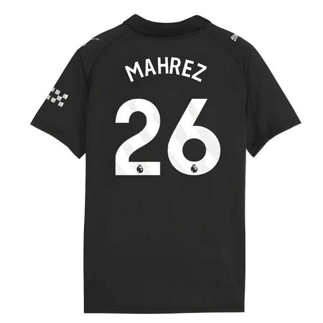 Official Football Man City Away Shirt Kids Mahrez #26 Professional...