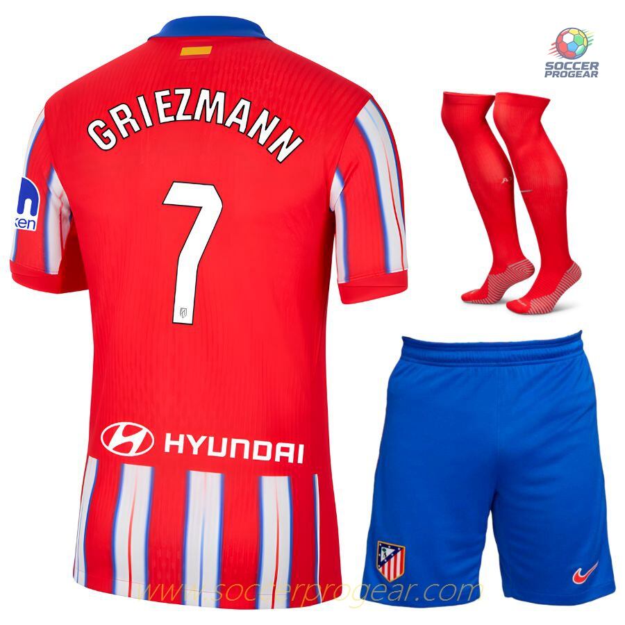Atletico Madrid Home Youth Jersey Set Football Shirt 2024/25 Collection Griezmann