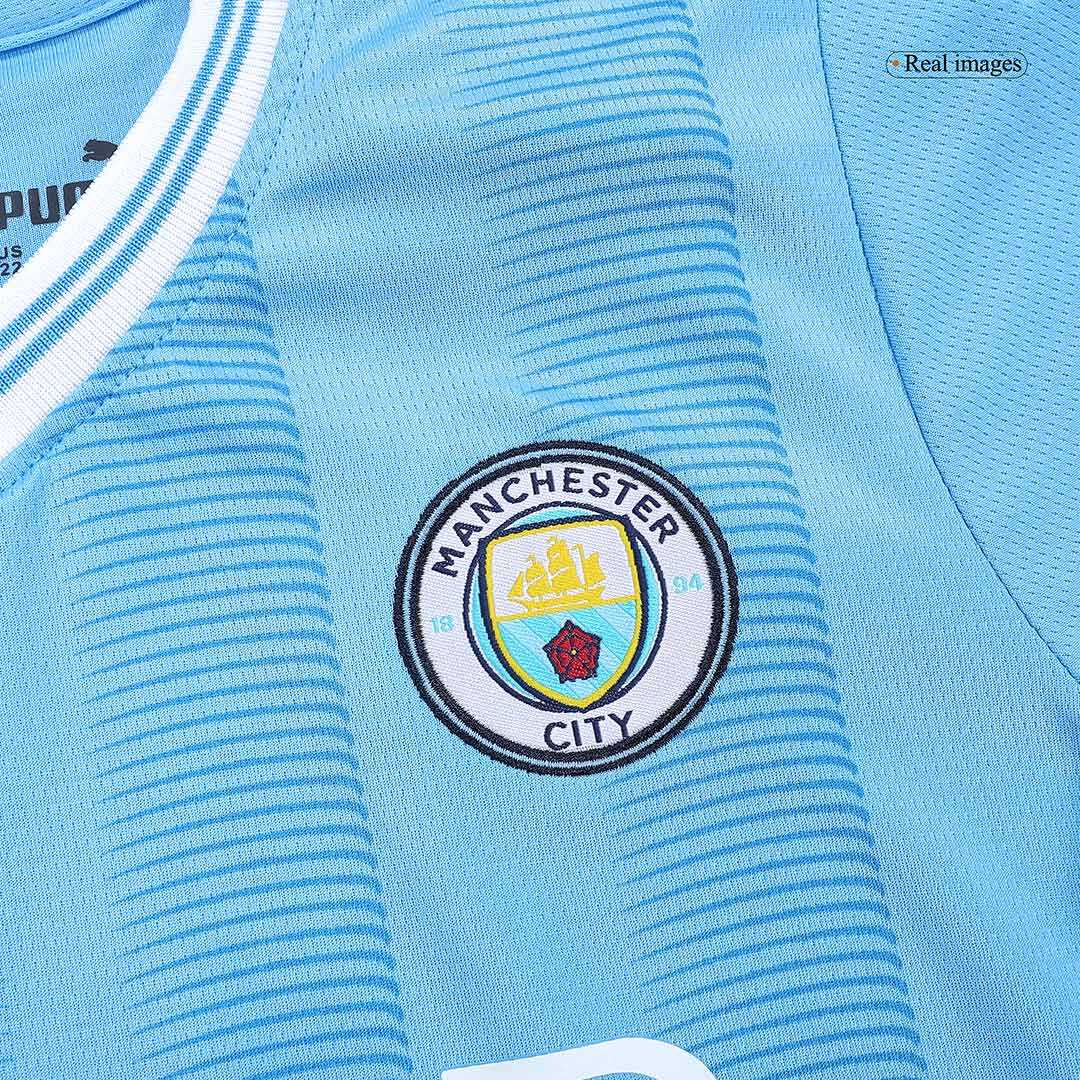 Kid's Manchester City Home Soccer Jersey Kit(Jersey+Shorts) 2023/24Aut