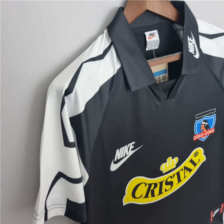 Colo-Colo Retro Soccer Jersey 1995 Black Away Football Shirt -