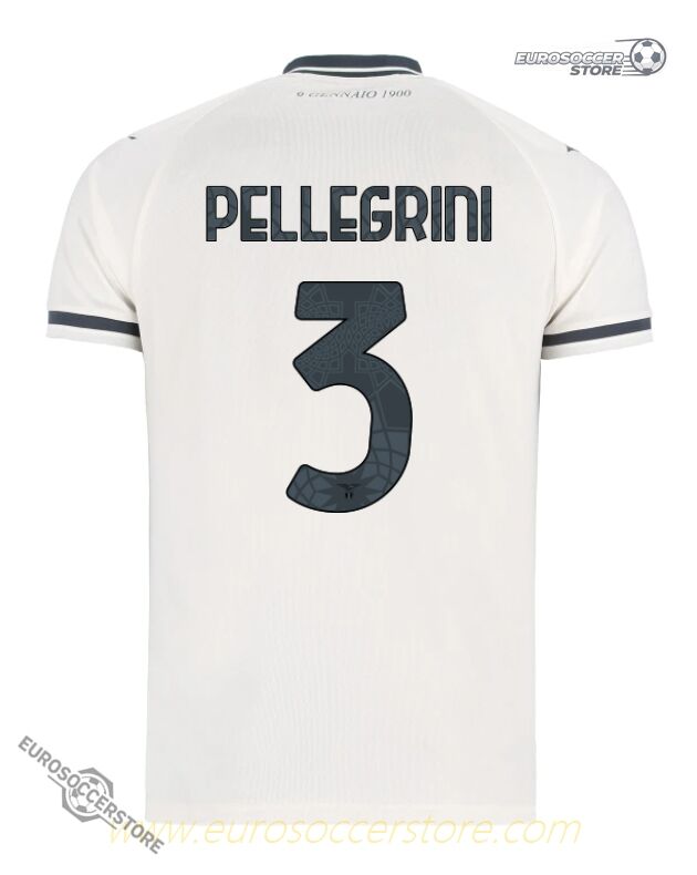 Lazio 25-26 Season Away PELLEGRINI Number 3 Football Jersey