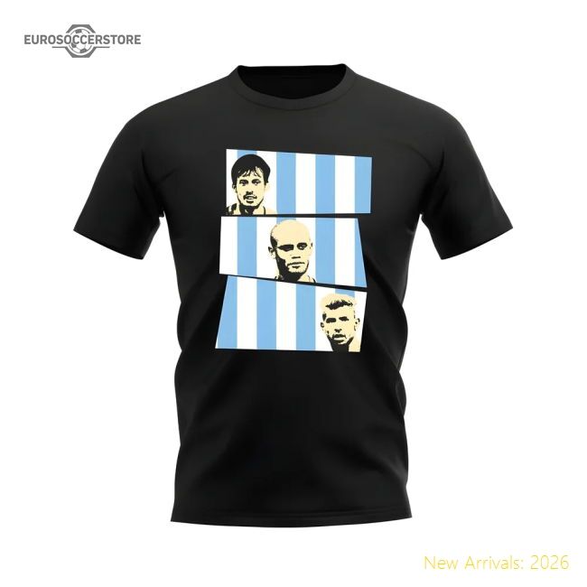 Official Silva Kompany Aguero Manchester City Trio T-shirt (black)