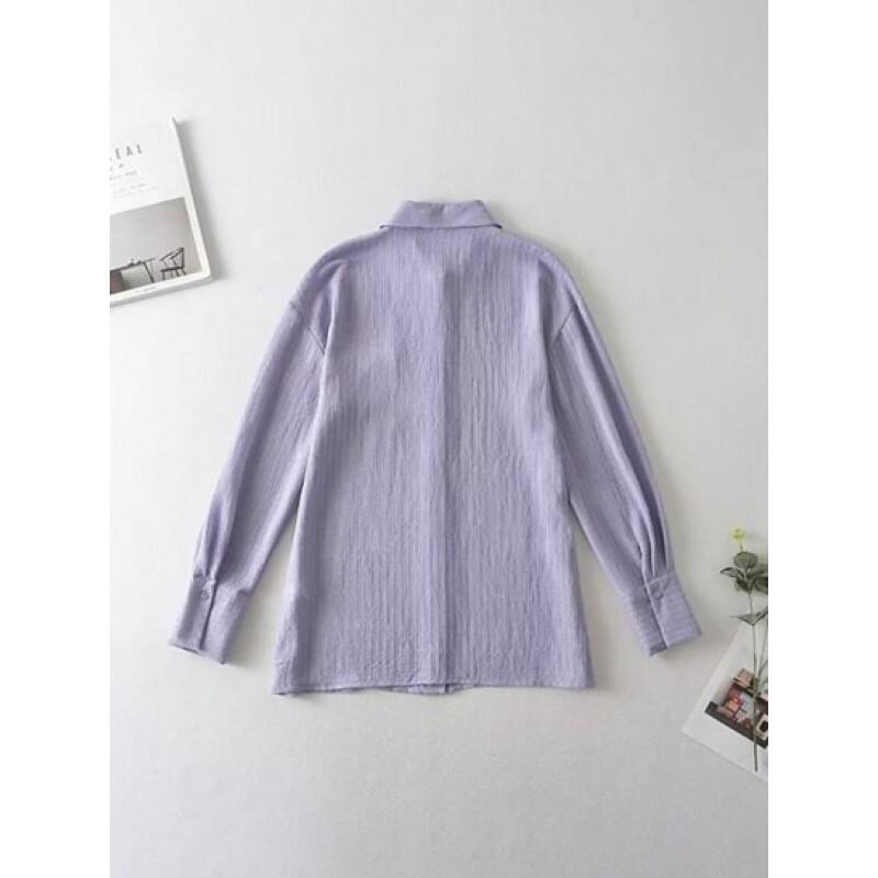 Drop Shoulder Semi Sheer Pocket Shirt BM5533