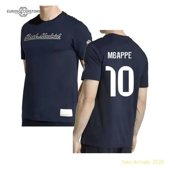 Exceptional 2025-2026 Real Madrid Us Tee (navy) (mbappe 10)