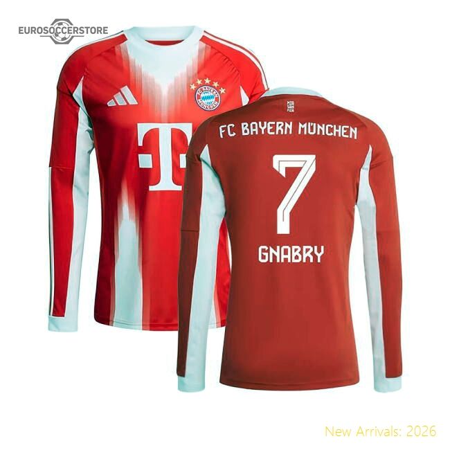 2025-2026 Bayern Munich Long Sleeve Main Jersey (gnabry 7)