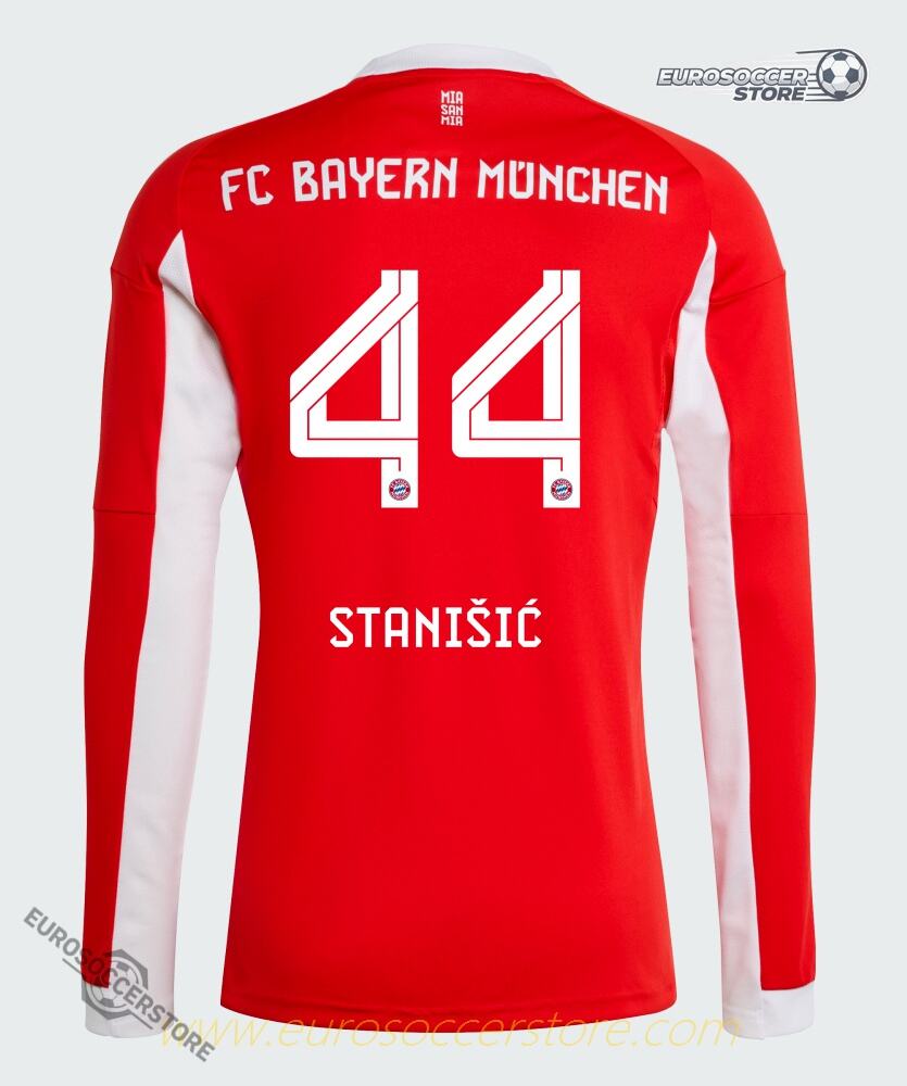 Bayern Munich 25-26 Home Long Sleeve Jersey Stanišić Number 44