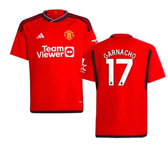 Durable Material Football Man Utd Home Shirt Kids Garnacho #17 Mod...