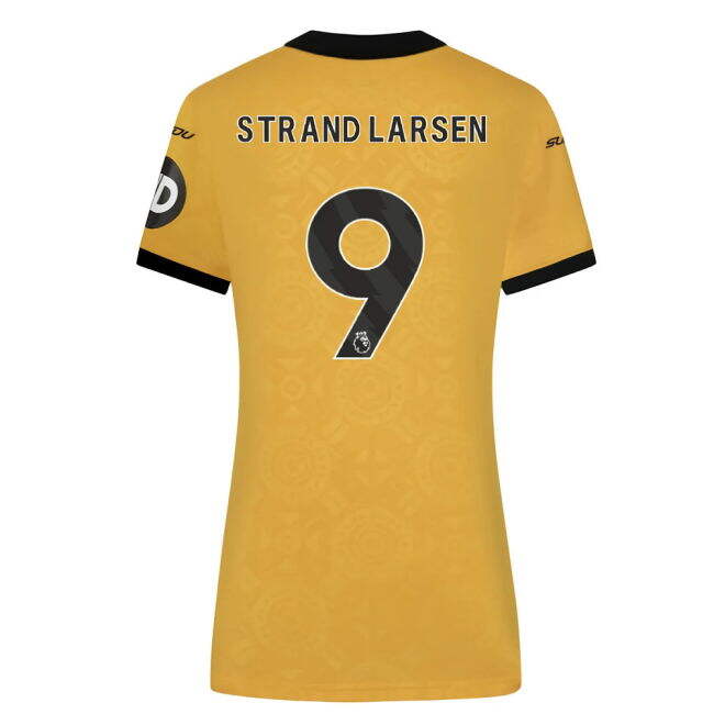 2025-2026 Wolves Home Shirt (Womens) (Strand Larsen 9) - high quality