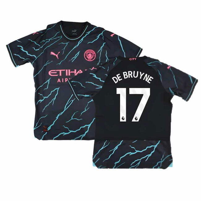 Original 2023-2024 Man City Premier League Third Jersey (DE BRUYNE 17)