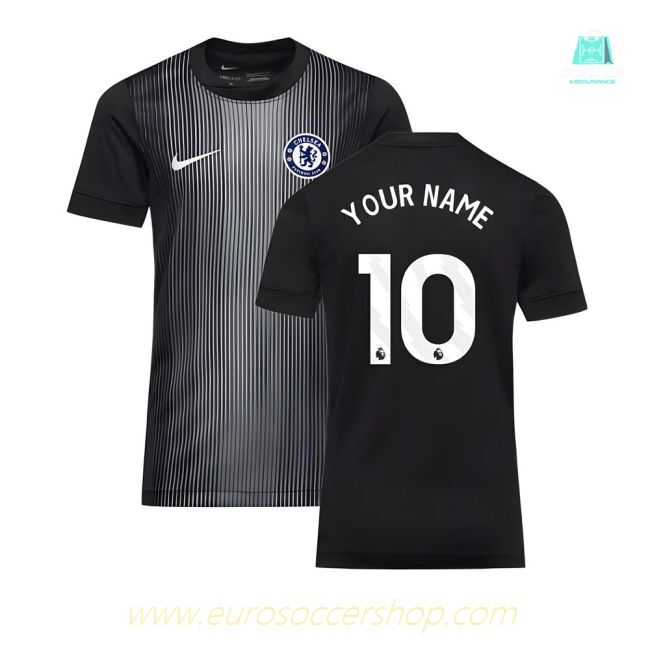 2025-2026 Chelsea Home Goalkeeper Shirt (Black) - Kids (Your Name)