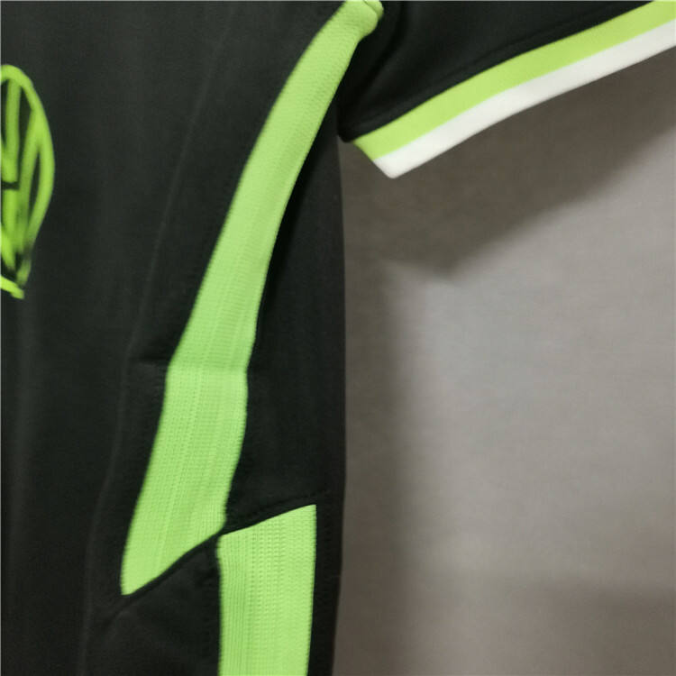 Breathable Wolfsburg Away 20-21 Black Soccer Shirt Jersey