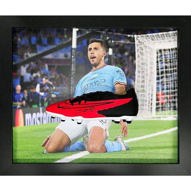 Official Manchester City FC Rodri Signed Boot (Framed) Breathable F...