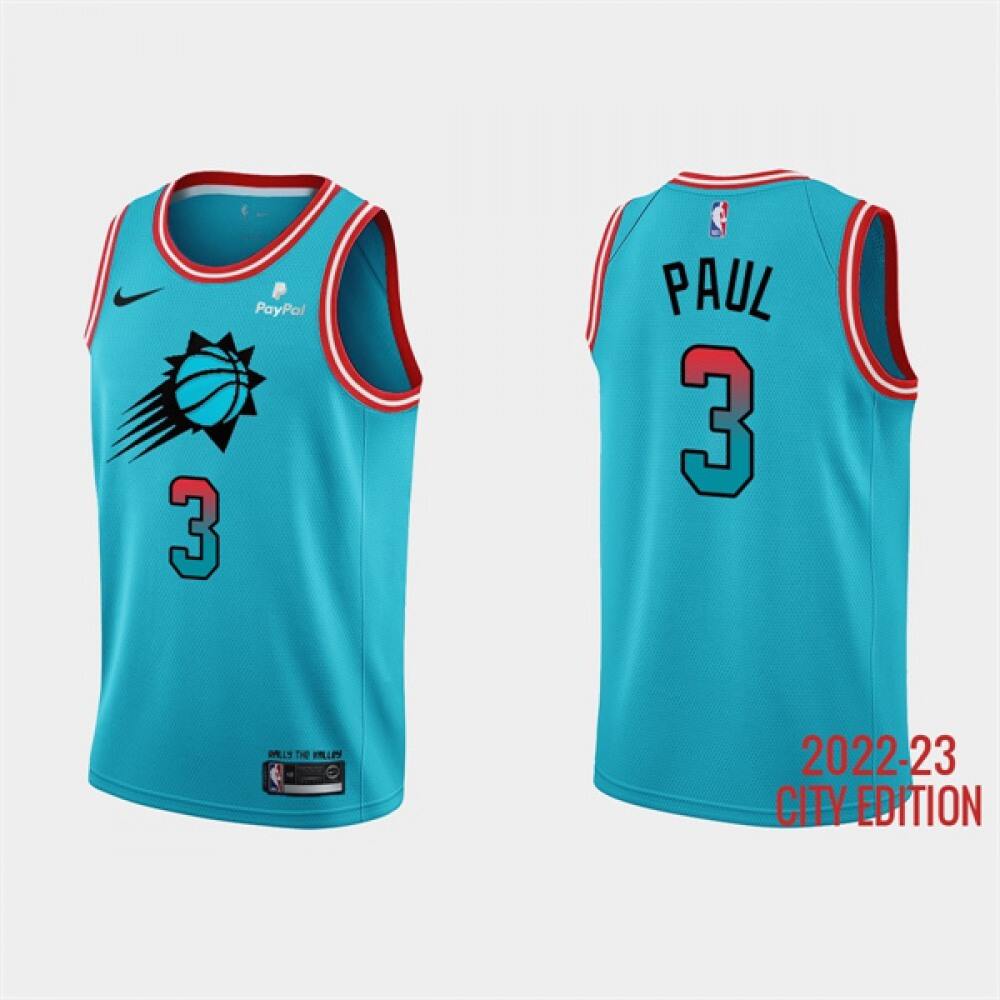 Fan Favorite Game-Ready Men's Suns #3 Chris Blue Basketball Jersey