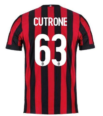 AC Milan Home 201718 Cutrone 63 Shirt - Official Replica 9775