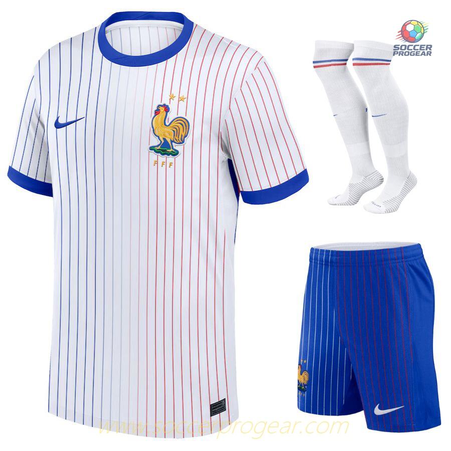 France Team Away Kids Football Shirt Set Football Jersey 2024-25 Edition