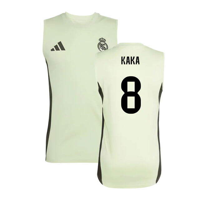 2025-2026 Real Madrid Sleeveless Training Jersey (Almost Lime) (Kaka 8)