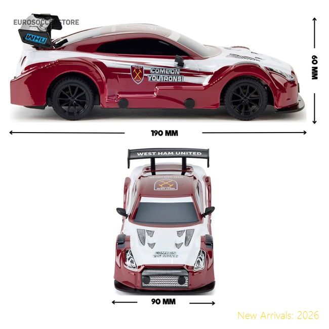 Official West Ham United Fc Radio Control Sportscar 1:24 Scale