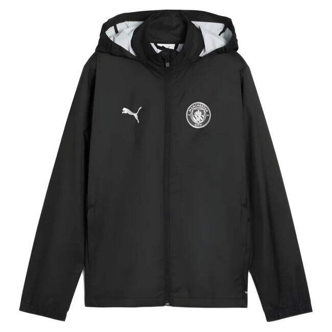 2025-2026 Man City Training All-Weather Jacket (Black) - Kids