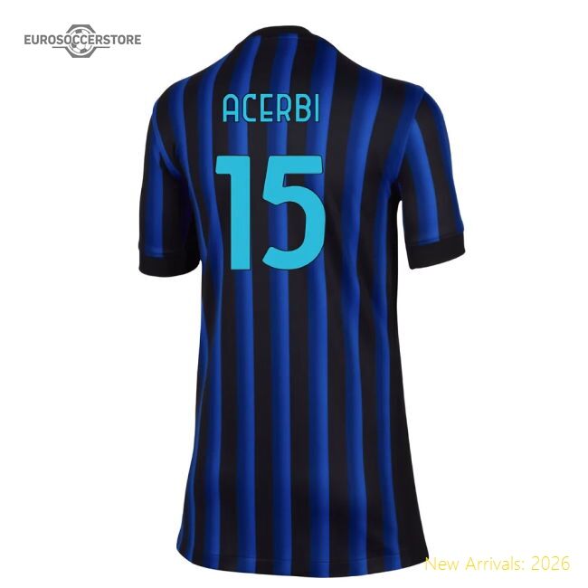 Inter Milan Acerbi Authentic Home Jersey Football Performance Fabric