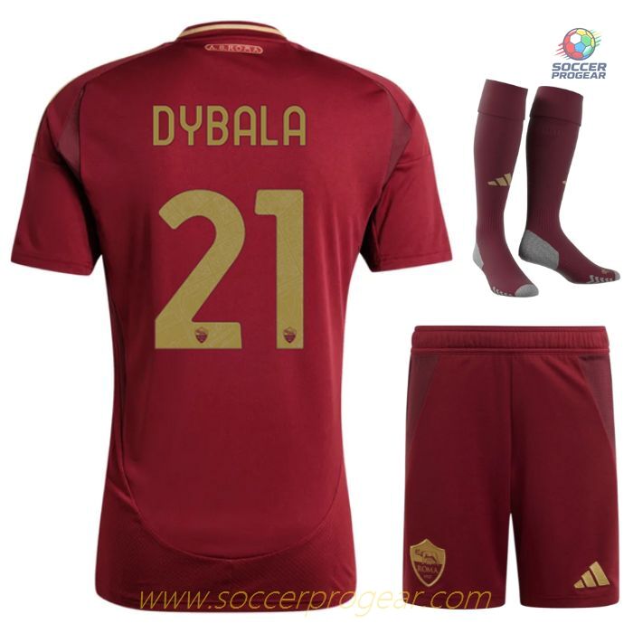 AS Roma Home Youth Football Kit Football Shirt 2024/25 Collection Dybala
