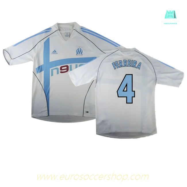 Marseille 2004-05 Home Shirt ((Excellent) L) (Ferreira 4)