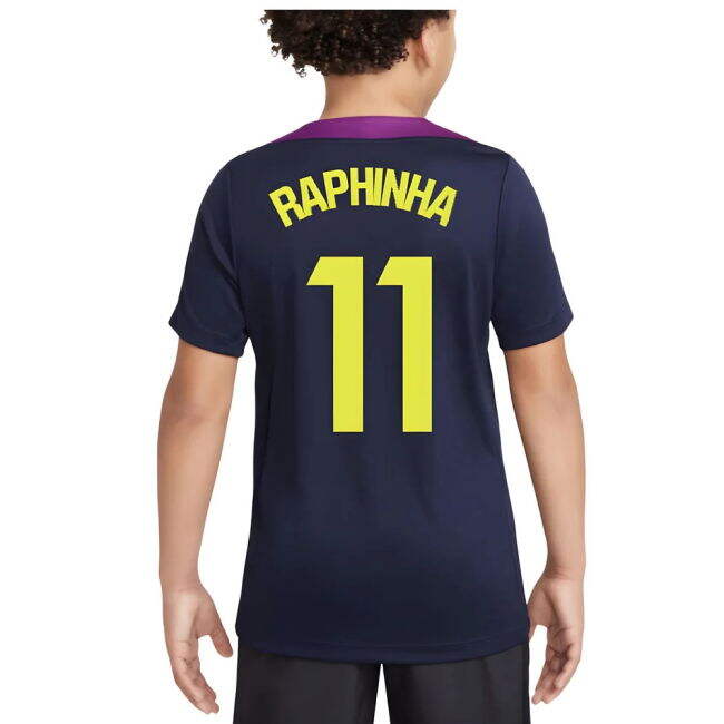 2025-2026 Barcelona Strike Training Shirt (Purple) - Kids (Raphinha 11)