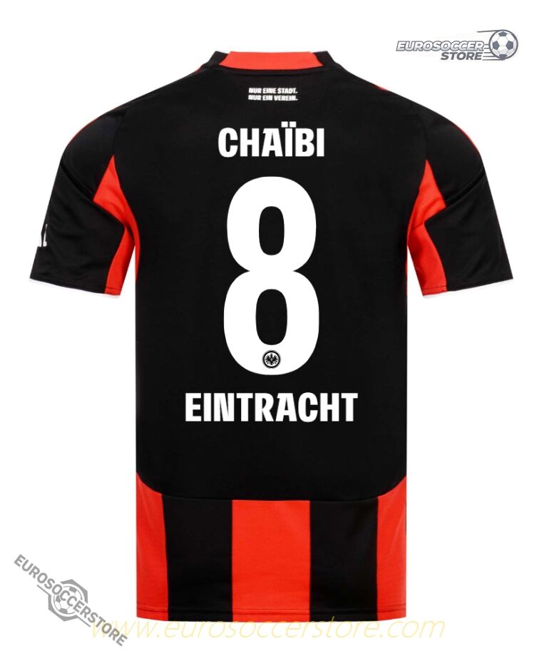 Eintracht Frankfurt's 25-26 Home Jersey featuring CHAÏBI with the number 8.