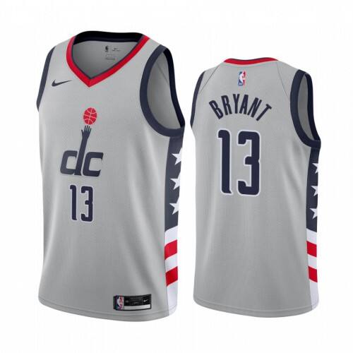 Wizards #13 Thomas Bryant High-Quality 2020 City NBA Jersey - Gray